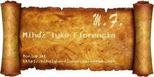 Mihályko Florencia névjegykártya